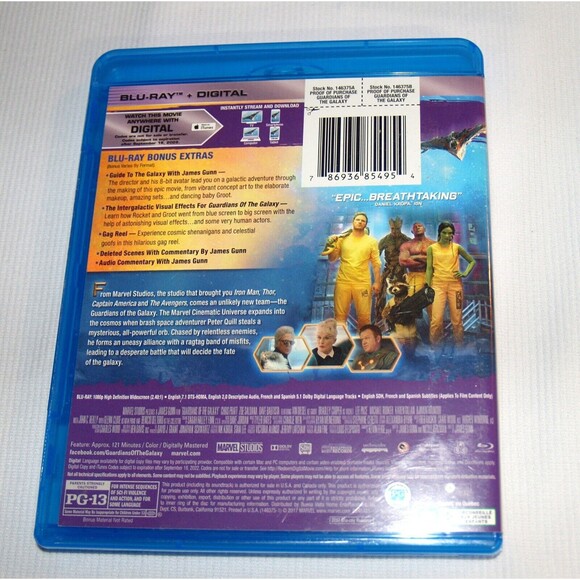 Guardians of the Galaxy Blu Ray Marvel Studios Lots of Bonus Extras - Picture 2 of 3